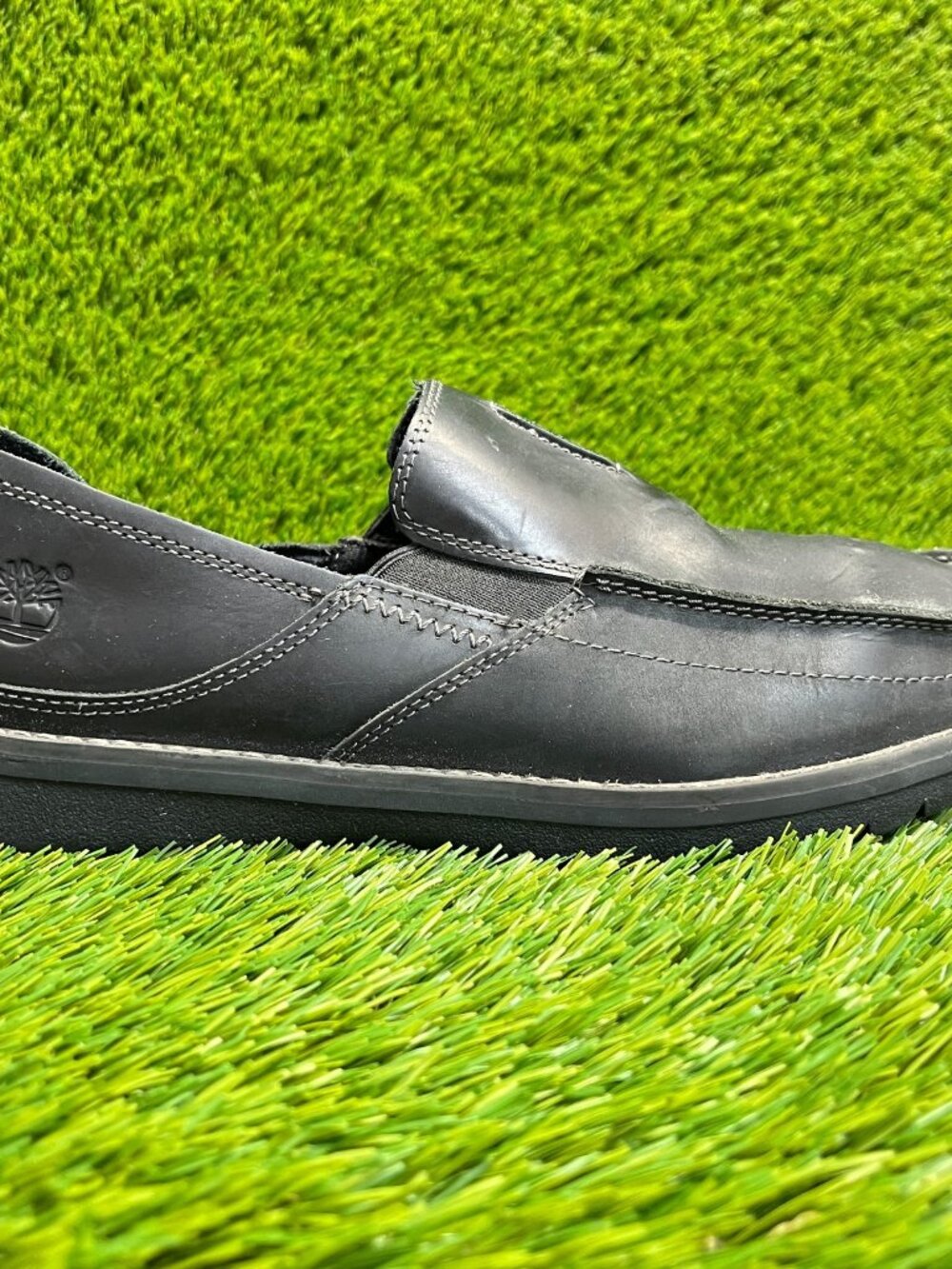 Timberland Edgemont Mens Size‎ 10 Black Casual Classic Leather Slip On Shoes